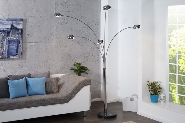 Estila Dizajnová moderná stojaca lampa Five Lights chrómová