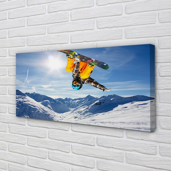 Obraz canvas Man mountain board 100x50 cm