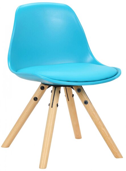 Detská stolička Nakoni ~ plast, drevené nohy natura - Modrá