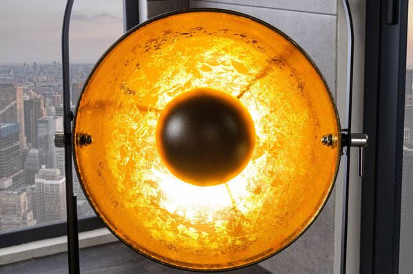 Estila Moderná dizajnová stojaca lampa Studio čierno-zlatá 130cm