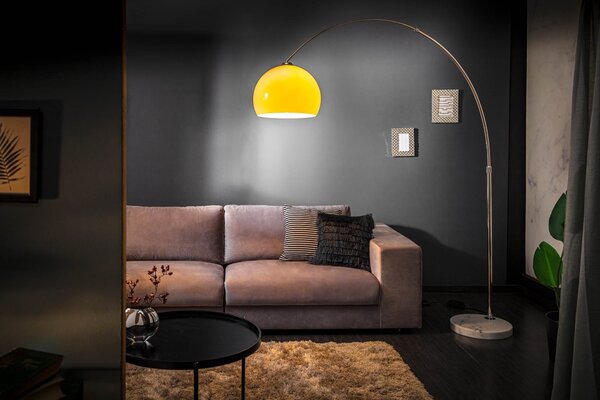 Estila Dizajnová jedinečná stojaca lampa Big Bow II oranžová 175 - 205cm