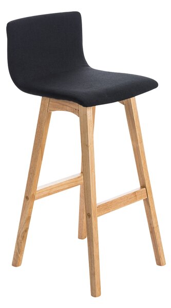 Barová stolička Taun látka, nohy natur - Čierna