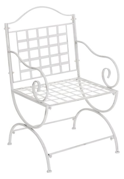 Kovová stolička Lotta s područkami - Biela antik