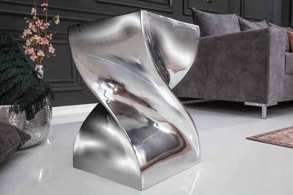 Estila Extravagantná moderná stolička Twist 45cm strieborná
