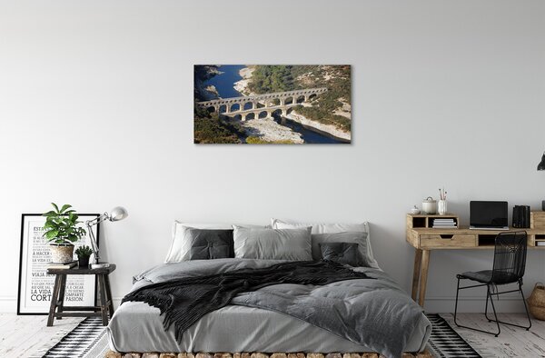 Obraz na plátne rieka Rím Akvadukty 100x50 cm