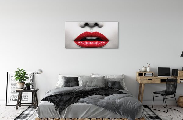 Obraz canvas Červené pery nos žena 100x50 cm