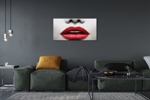 Obraz canvas Červené pery nos žena 100x50 cm