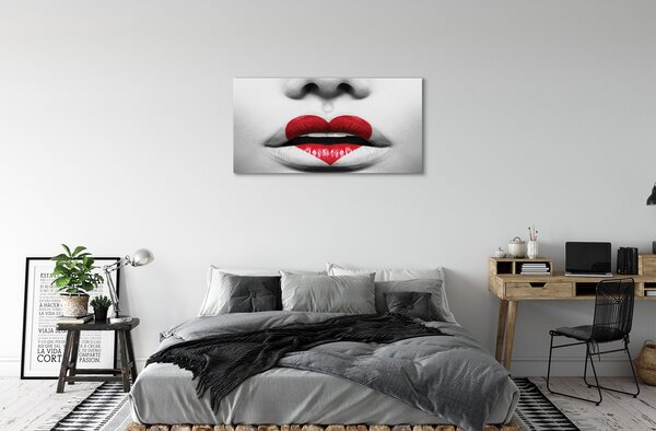 Obraz canvas Srdce pery žena 100x50 cm