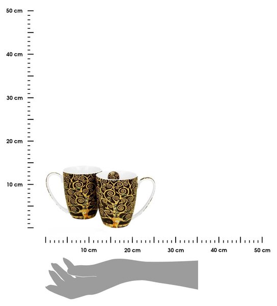 Porcelánový hrnček Klimt Tree Of Life 350 ml sada 2ks