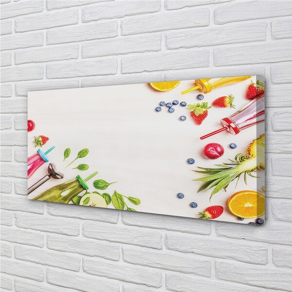 Obraz canvas Koktaily fliaš slamky špenát 100x50 cm