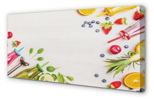 Obraz canvas Koktaily fliaš slamky špenát 100x50 cm
