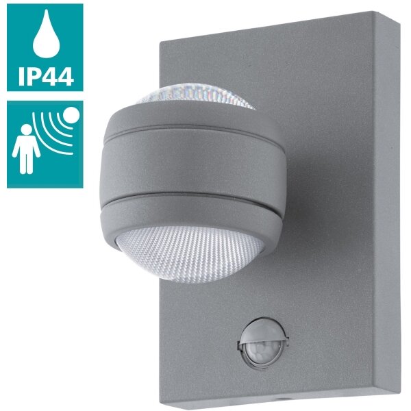 Eglo 96019 - LED vonkajšie nástenné svietidlo s čidlom SESIMBA 1 2xLED/3,7W IP44
