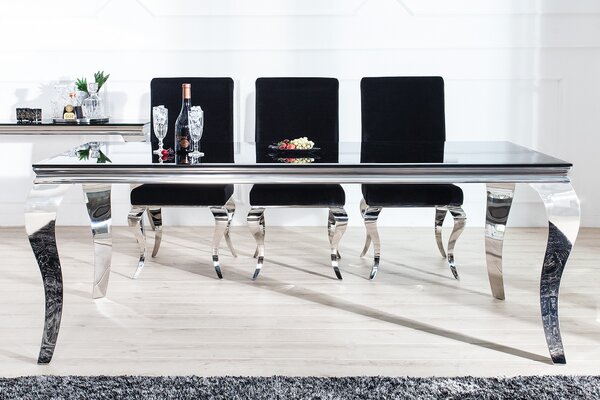 Estila Luxusný jedálenský stôl Modern Barock 200cm čierny