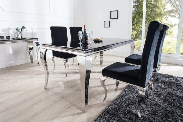 Estila Luxusný jedálenský stôl Modern Barock 200cm čierny
