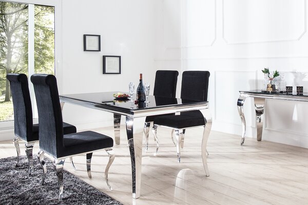 Estila Luxusný jedálenský stôl Modern Barock 200cm čierny