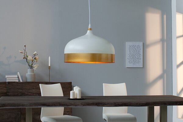 Estila Dizajnová závesná lampa Modern Chic II bielo-zlatá