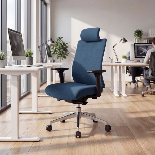 Ergonomická kancelárska stolička tmavomodrá VECTOR