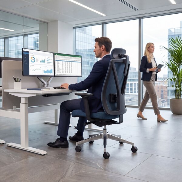 Ergonomická kancelárska stolička tmavomodrá VECTOR