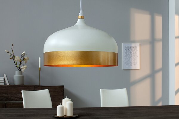 Estila Dizajnová závesná lampa Modern Chic II bielo-zlatá