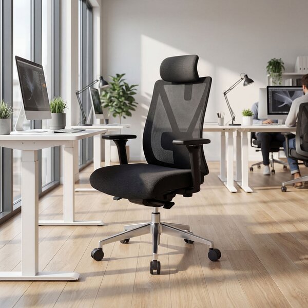Ergonomická kancelárska stolička čierna so sieťovinou VECTOR