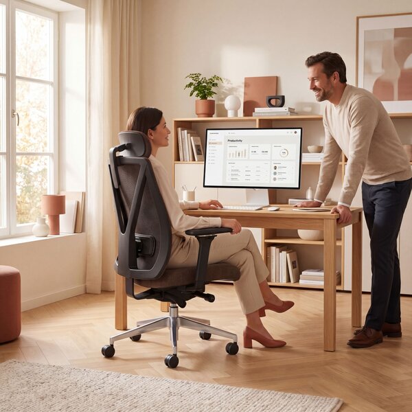 Ergonomická kancelárska stolička hnedá VECTOR