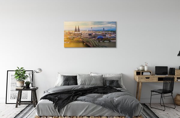 Obraz na plátne Nemecko panorama riečny mosty 100x50 cm