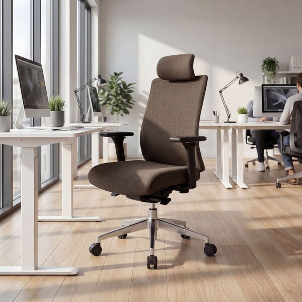 Ergonomická kancelárska stolička hnedá VECTOR