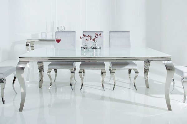 Estila Luxusný jedálenský stôl Modern Barock 200cm strieborná/biela