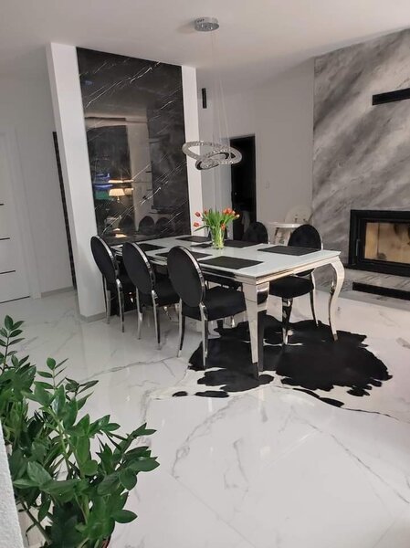 Estila Luxusný jedálenský stôl Modern Barock 200cm strieborná/biela