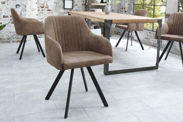 Estila Dizajnová vintage stolička Lucca taupe