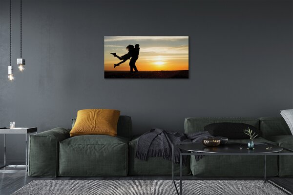 Obraz canvas Ľudia mraky západ 100x50 cm