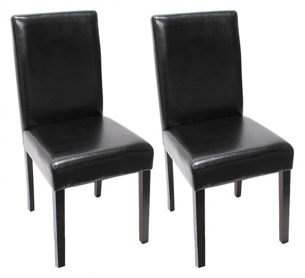 Jedálenská stolička Litta (SET 2 ks), tmavé nohy - Čierna