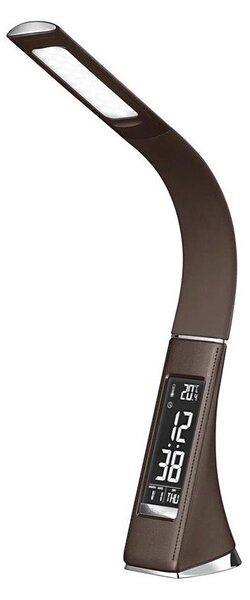 LED Stmievateľná stolná lampa s displejom GALA LED/6W/230V hnedá