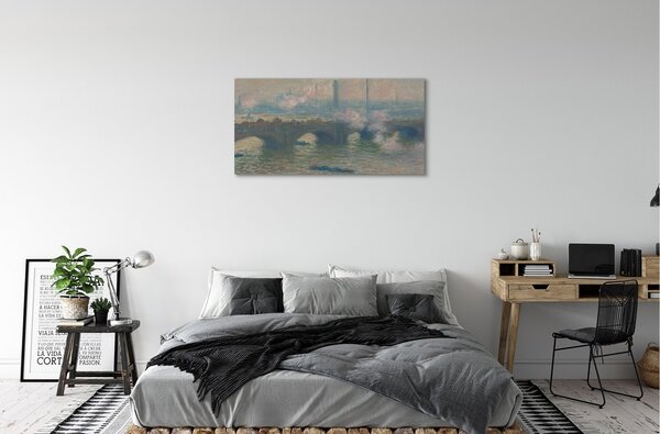 Obraz canvas Most Waterloo - Zamračený deň - Claude Monet 100x50 cm
