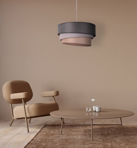 Duolla - Luster na lanku TRIO 1xE27/40W/230V pr. 45 cm antracit/šedá/hnedá