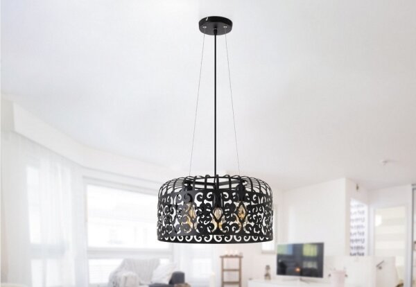 Rabalux 2158 - Luster ALESSANDRA 3xE27/60W/230V čierna