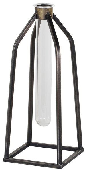 Estila Industriálna sklenená váza Tobel v tvare skúmavky 26cm
