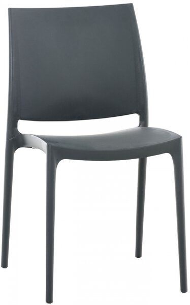 Plastová stolička May - Tmavo sivá