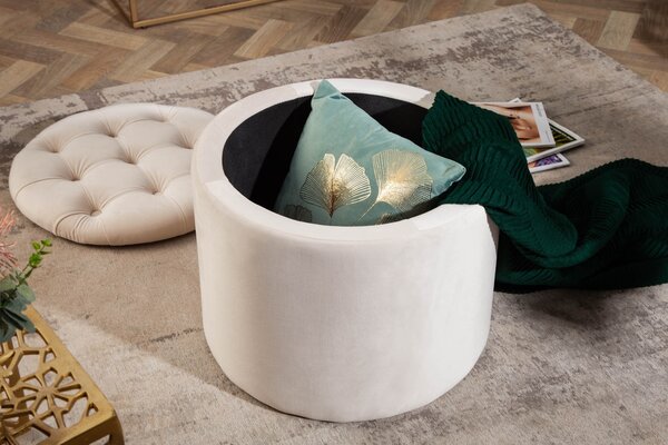 Estila Zámocká luxusná béžová taburetka Modern Barock s úložným priestorom 50cm