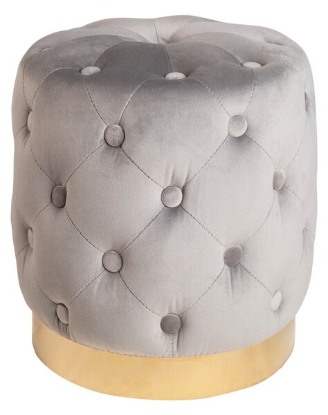 Estila Baroková luxusná sivá taburetka Modern Barock so zamatovým poťahom 38cm