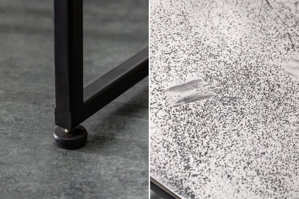 Estila Moderný sivý set príručných stolíkov Elements so štvorcovou doskou a čiernou konštrukciou z kovu 40cm