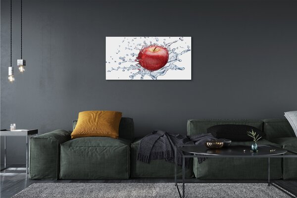 Obraz canvas Červené jablko vo vode 100x50 cm