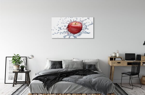 Obraz canvas Červené jablko vo vode 100x50 cm