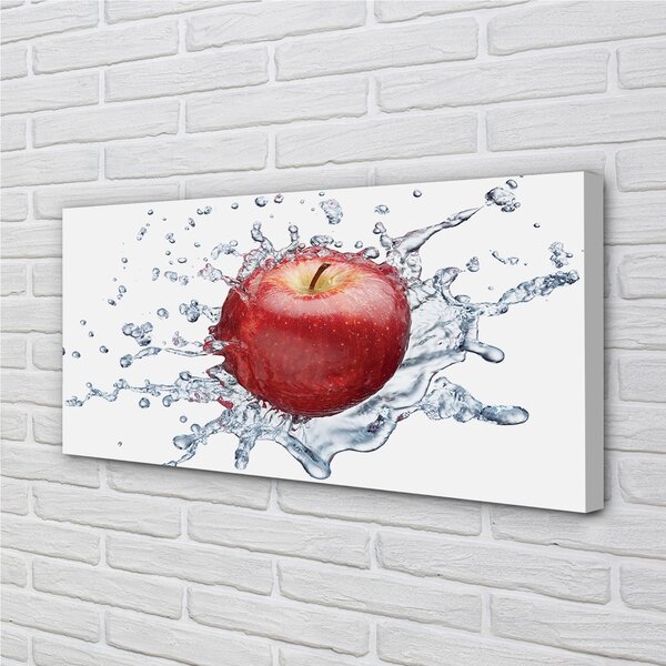 Obraz canvas Červené jablko vo vode 100x50 cm