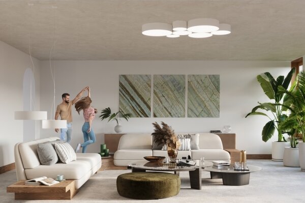 Luster na lanku ARENA 45 3xE27/60W/230V biela