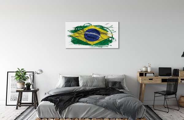 Obraz canvas vlajka Brazílie 100x50 cm