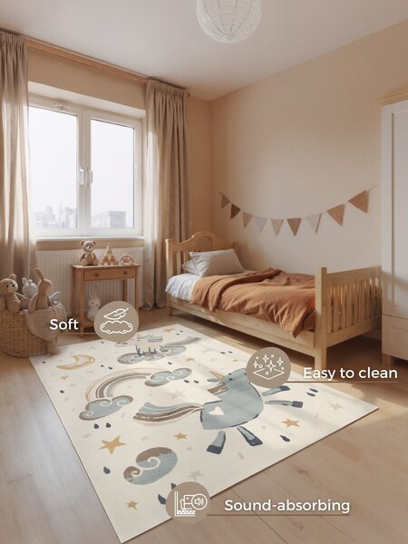 Hanse Home, Detský koberec Adventures 106413 Cream Multicolor, 120x170, viacfarebná, detská izba