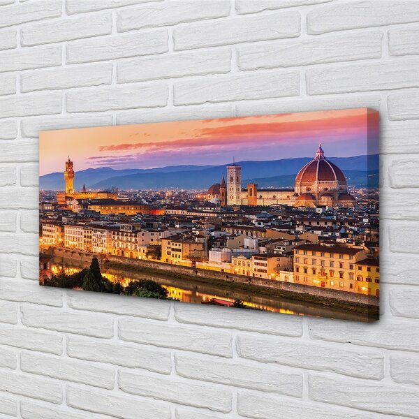 Obraz na plátne Italy Panorama noc katedrála 100x50 cm