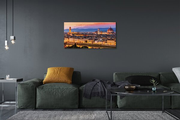 Obraz na plátne Italy Panorama noc katedrála 100x50 cm