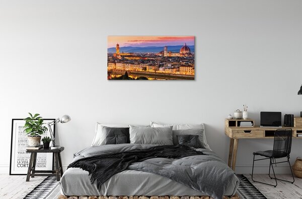Obraz na plátne Italy Panorama noc katedrála 100x50 cm